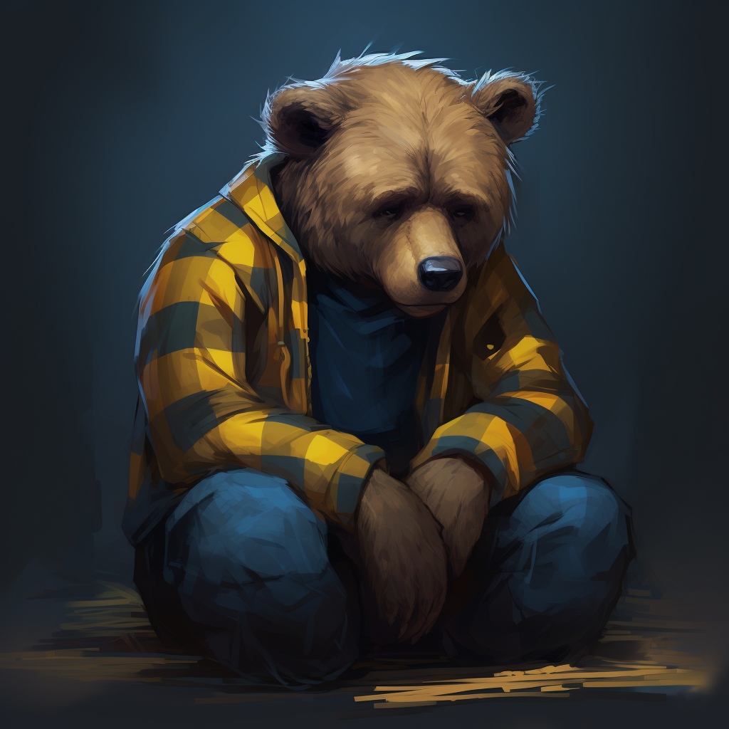 A California Golden Bear wears team colors and is dejected.